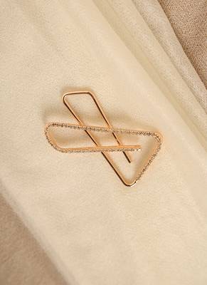 Large Modern Geometric Crystal Saree Brooch Pin Set of 3 – Gold, Silver & Rose Gold 5