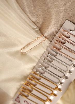 Assorted metallic saree safety set in gold silver & rose gold-Set of 12 1