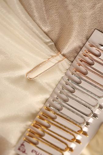 Assorted metallic saree safety set in gold silver & rose gold-Set of 12