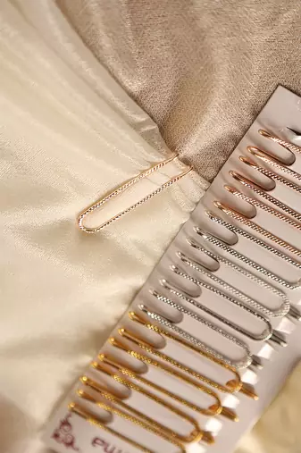 Assorted metallic saree safety set in gold silver & rose gold-Set of 12