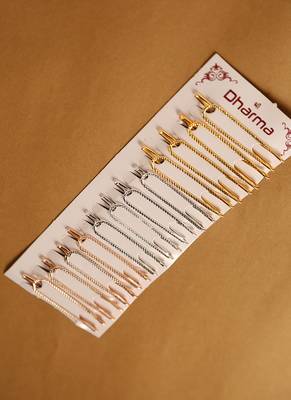 Assorted metallic saree safety set in gold silver & rose gold-Set of 12 2