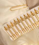 Classic textured gold plated u-shape saree pins-Set of 12
