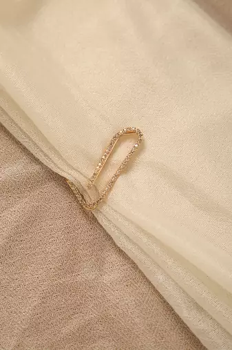 Modern geometric crystal saree clip brooch pin