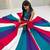 Multi hand Mirror And thread work cotton Lehenga Choli Set