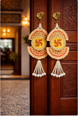 decorative satiya patra hanging for main door decoration pack of 2 1