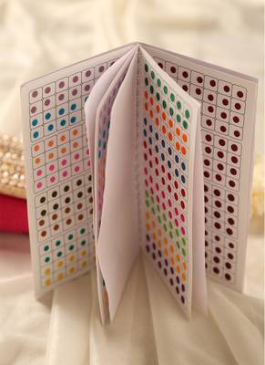 Multi-pack bindi booklet with vibrant shades & sizes 1