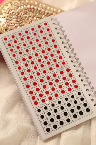 Multi-pack bindi booklet with vibrant shades & sizes