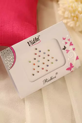 Multicolor crystal rhinestone bindi pack for festival & event wear