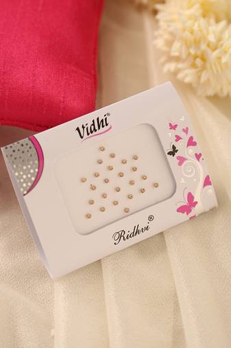 Shimmering gold stone bindi pack for festive & bridal makeup