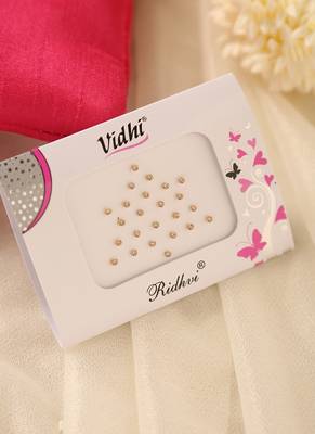 Shimmering gold stone bindi pack for festive & bridal makeup 2