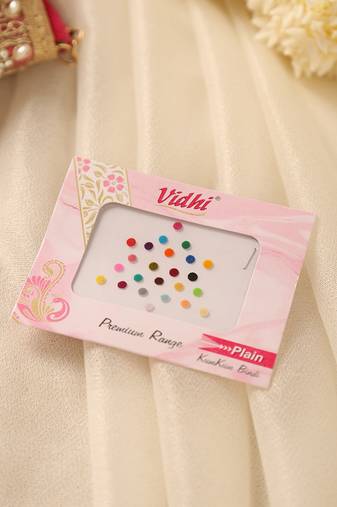 Multicolor velvet round bindi set for bridal & festive wear