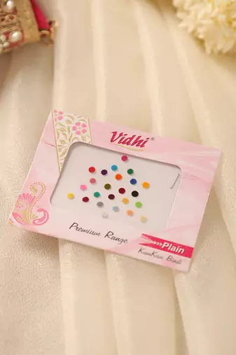 Multicolor velvet round bindi set for bridal & festive wear
