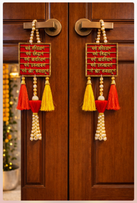 beautiful wooden sanskrit shlok door hanging positive vastu home decoration 2