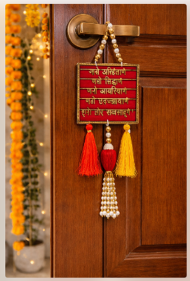 beautiful wooden sanskrit shlok door hanging positive vastu home decoration 3