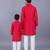 Pink embroidered cotton silk father son kurta combo set