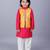Pink embroidered cotton silk father son kurta combo set