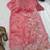 Elegant rose pink digital print with embroidered kurta set with white trousers