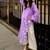 Elegant lavender digital print with embroidered kurta set with white trousers