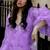 Elegant lavender digital print with embroidered kurta set with white trousers