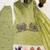 Women's light olive ethnic suit with embroidered sleeves