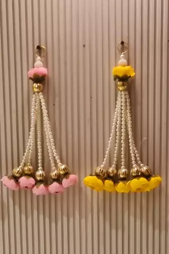 artificial flower pearl tassel latkan decorative hanging for multicolor home decor pack of 4