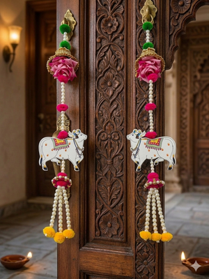 traditional lotus hanging decoration for home decor pack of 2 2