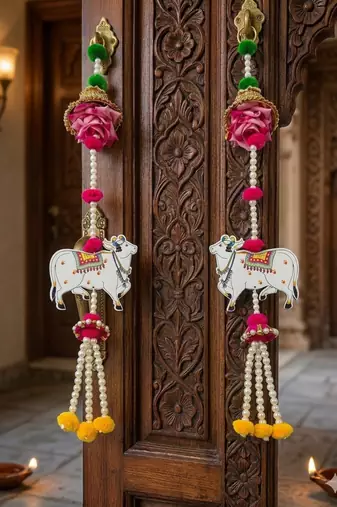 traditional lotus hanging decoration for home decor pack of 2