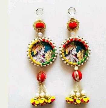 radha krishna decorative door hanging for home decoration pack of 4 1
