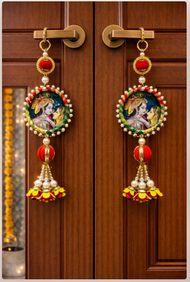 radha krishna decorative door hanging for home decoration pack of 4 2