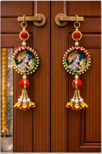 radha krishna decorative door hanging for home decoration pack of 4