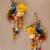 handmade peacock floral decorative hanging with tassels and artificial flowers pack of 2