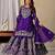 Royal Purple Heavy Embroidered Sahara Suit Set with Matching Dupatta