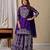Royal Purple Heavy Embroidered Sahara Suit Set with Matching Dupatta