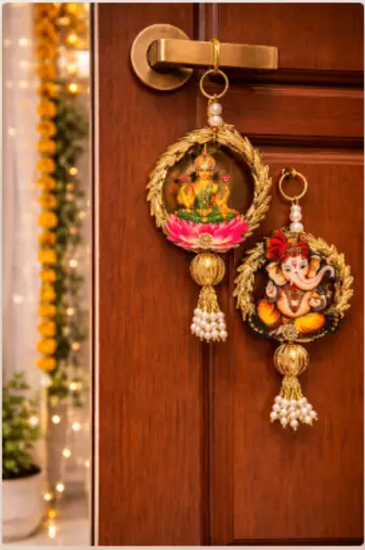 lakshmi ganesh decorative hanging traditional designer mdf home decoration pack of 4