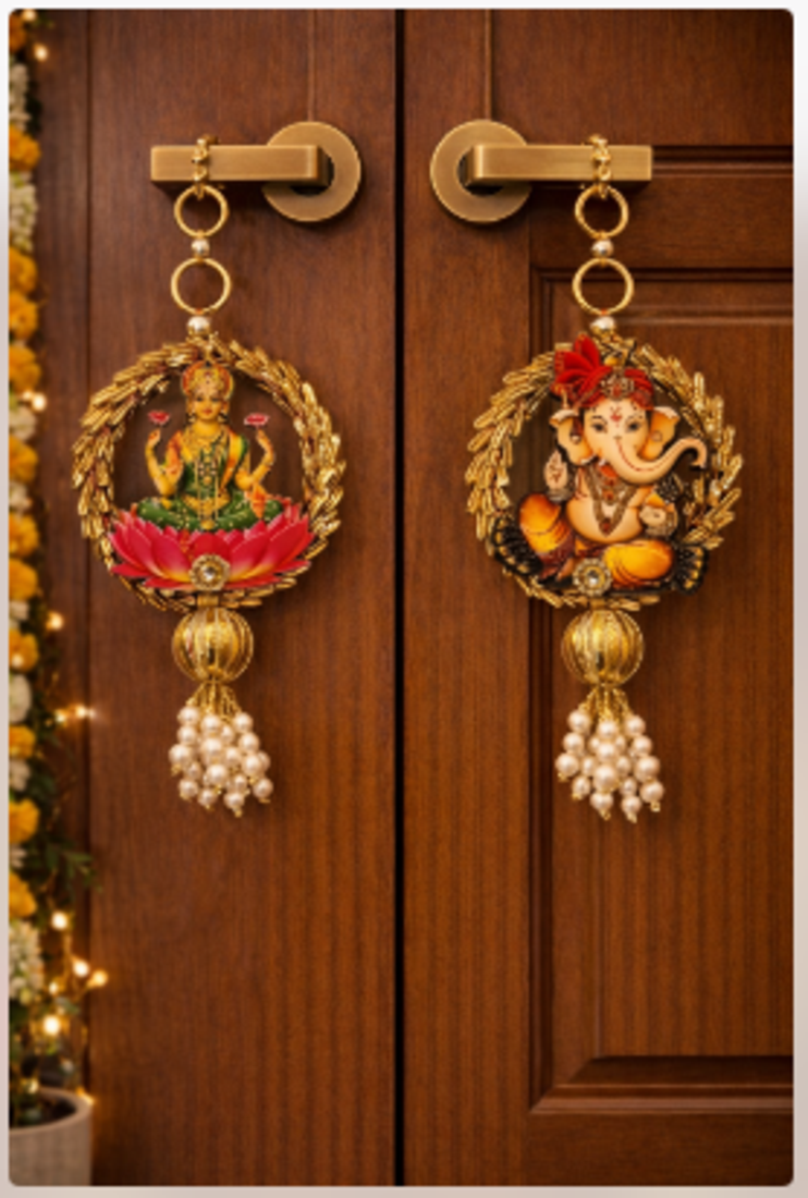 lakshmi ganesh decorative hanging traditional designer mdf home decoration pack of 4