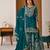 Exquisite Teal Green Heavy Embroidered Sharara Suit with Matching Dupatta
