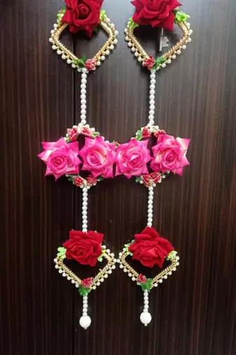 handmade artificial rose flower door hanging for traditional home decoration pack of 2