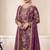 Purple faux chinon embroidered readymade salwar suit