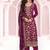 Burgundy faux chinon  embroidered readymade salwar kameez