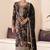 Black faux chinon embroidered readymade salwar suit