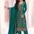 Dark green faux chinon  embroidered readymade salwar kameez