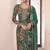 Green faux chinon embroidered readymade salwar suit
