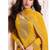 Mustard faux chinon  embroidered readymade salwar kameez