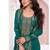 Dark green faux chinon  embroidered readymade salwar kameez