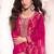Rani pink faux chinon  embroidered readymade salwar kameez