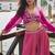 Rani pink viscose jacquard silk embroidered readymade top with palazzo