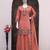 Salmon roman simar silk blend embroidered readymade salwar kameez