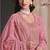 Pink silk blend embroidered readymade salwar kameez