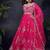 Rani pink faux chinon silk  embroidered readymage anarkali gown with dupatta
