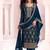 Navy blue faux chinon  embroidered readymade salwar kameez